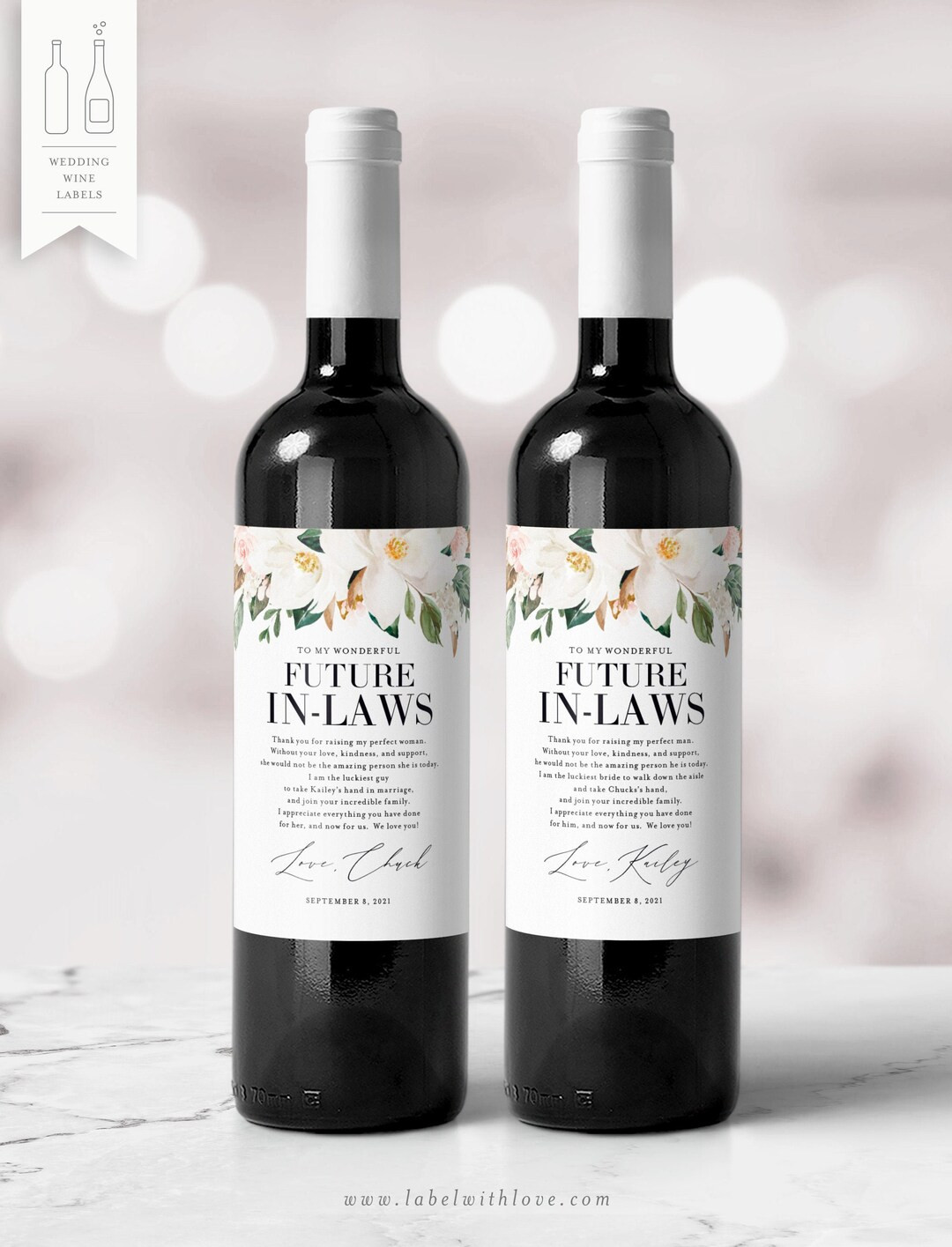 In Law Wine Labels Wedding Thank You Gift Parents of the - Etsy | Etsy (US)