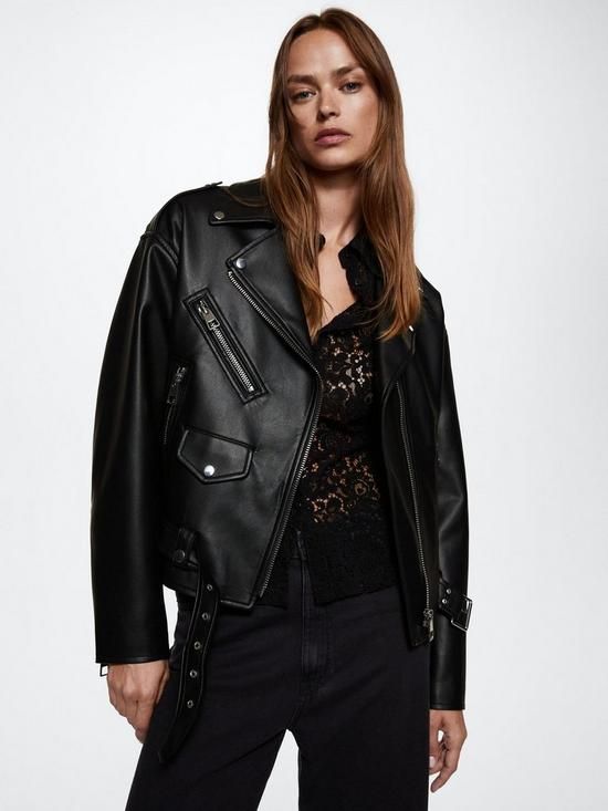 Mango Faux Leather Jacket | Very (UK)