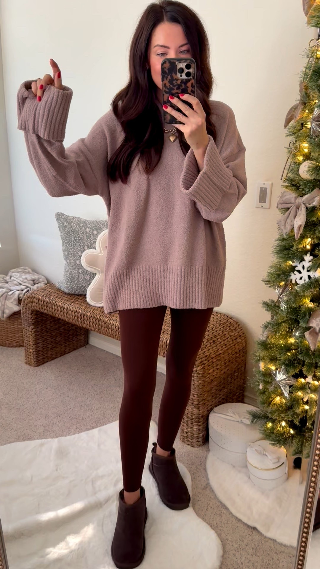 @amazon #ad #founditonamazon #WinterFavorites2025 
Sweater-medium
Leggings-small
Cozy boots-run tts , between go down 

#LTKCyberWeek #LTKGiftGuide #LTKSaleAlert