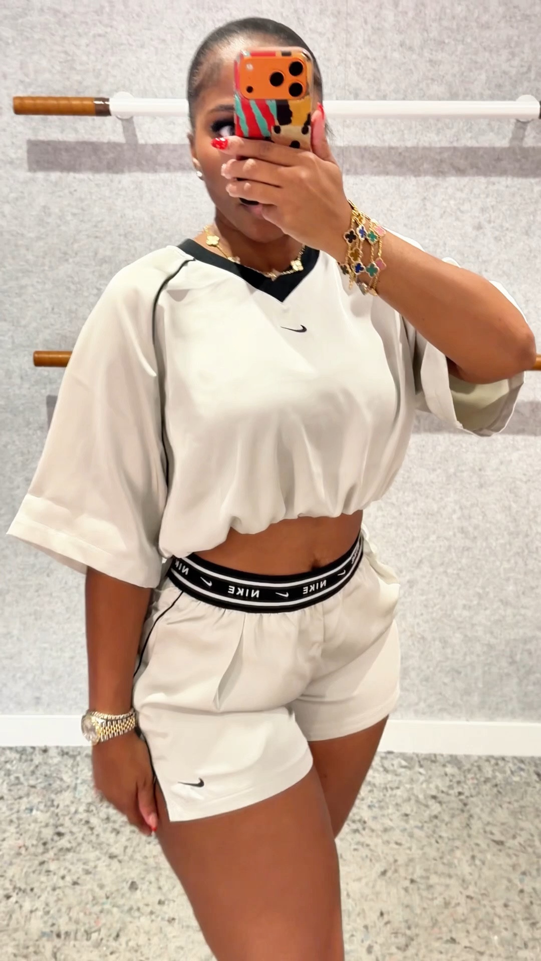 Xs Tops 
Medium shorts 
Small skirt
@Nike US 