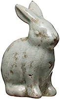 Creative Co-op Distressed Terracotta Figurine Rabbit, Aqua | Amazon (US)