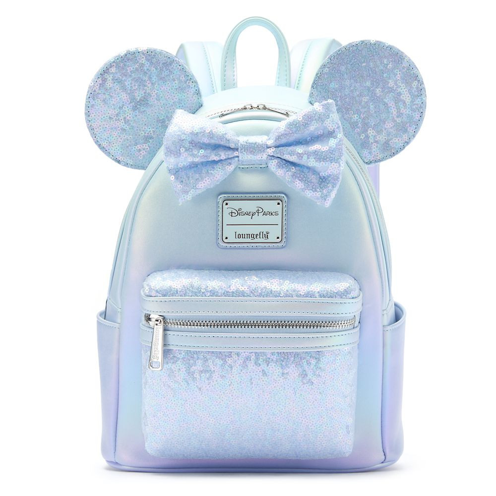 Minnie Mouse Sequined Loungefly Mini Backpack Winter Blue Official shopDisney | Disney Store