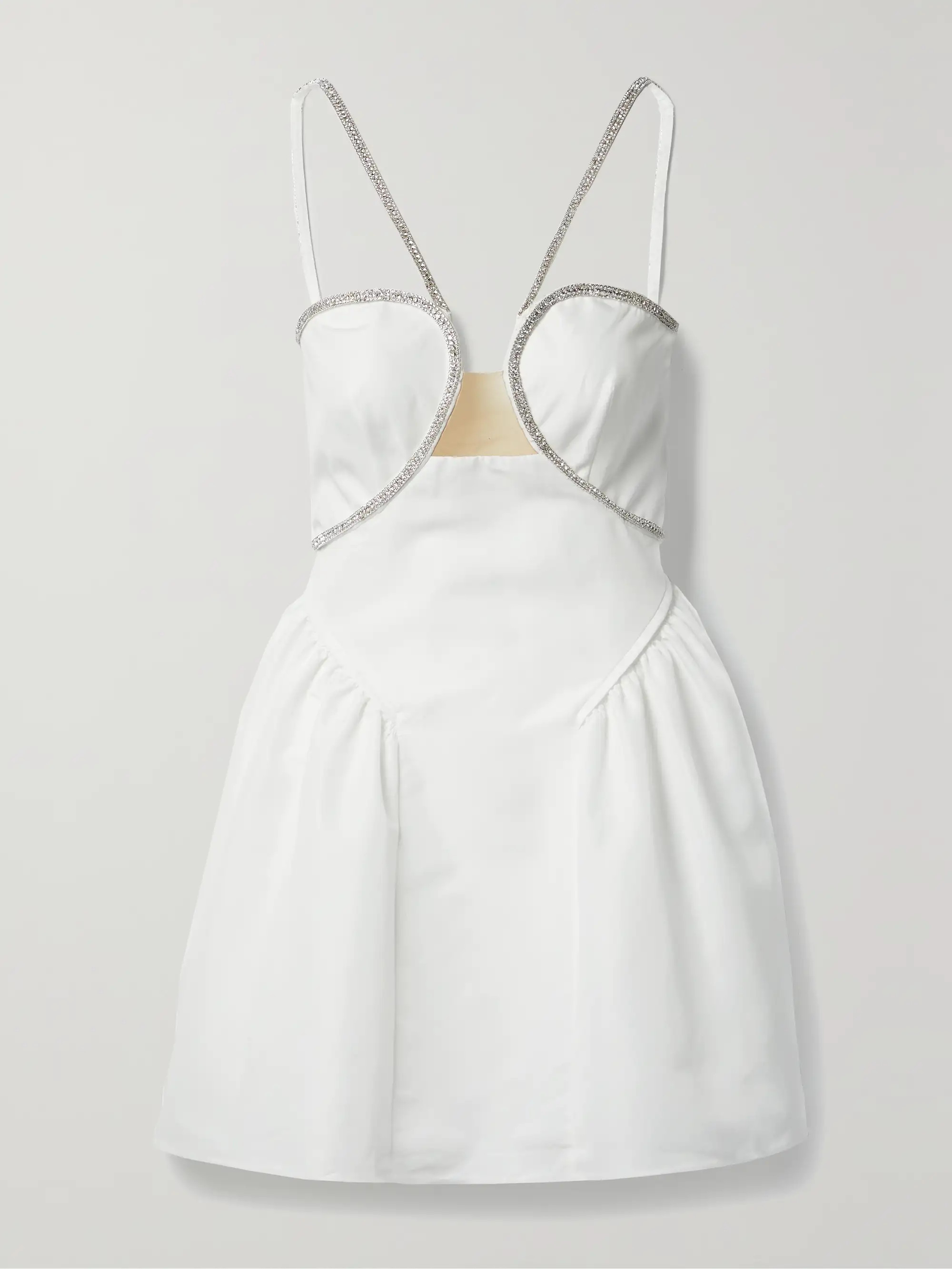 Crystal-embellished tulle-trimmed taffeta mini dress | NET-A-PORTER (US)