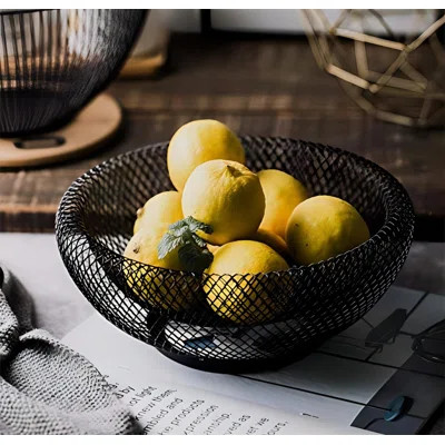 Metal Wire Fruit Basket,Large Round Storage Baskets For Bread,Metal Wire Bread Fruit Bowl Vegetable Stand Holder For Snacks,Modern Fruit Bowl Decorate | Wayfair Professional