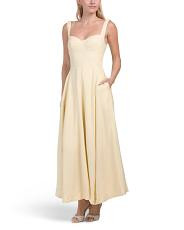 Linen Blend Anya Sleeveless Maxi Dress With Panels | TJ Maxx