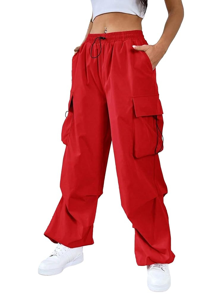 SHENHE Women's Baggy Loose Cargo Pants Drawstring Waist Joggers Long Trousers | Amazon (CA)