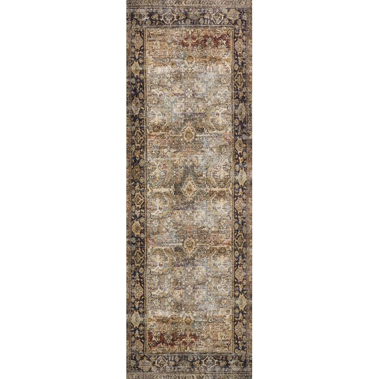 Loloi II Layla Printed Oriental Distressed Olive / Charcoal Area Rug | Walmart (US)