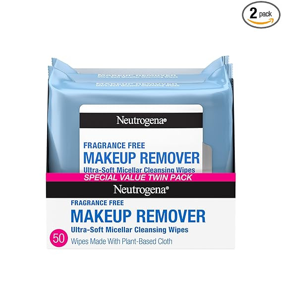 Neutrogena Fragrance-Free Makeup Remover Wipes, Daily Facial Cleanser Towelettes, Gently Removes ... | Amazon (US)