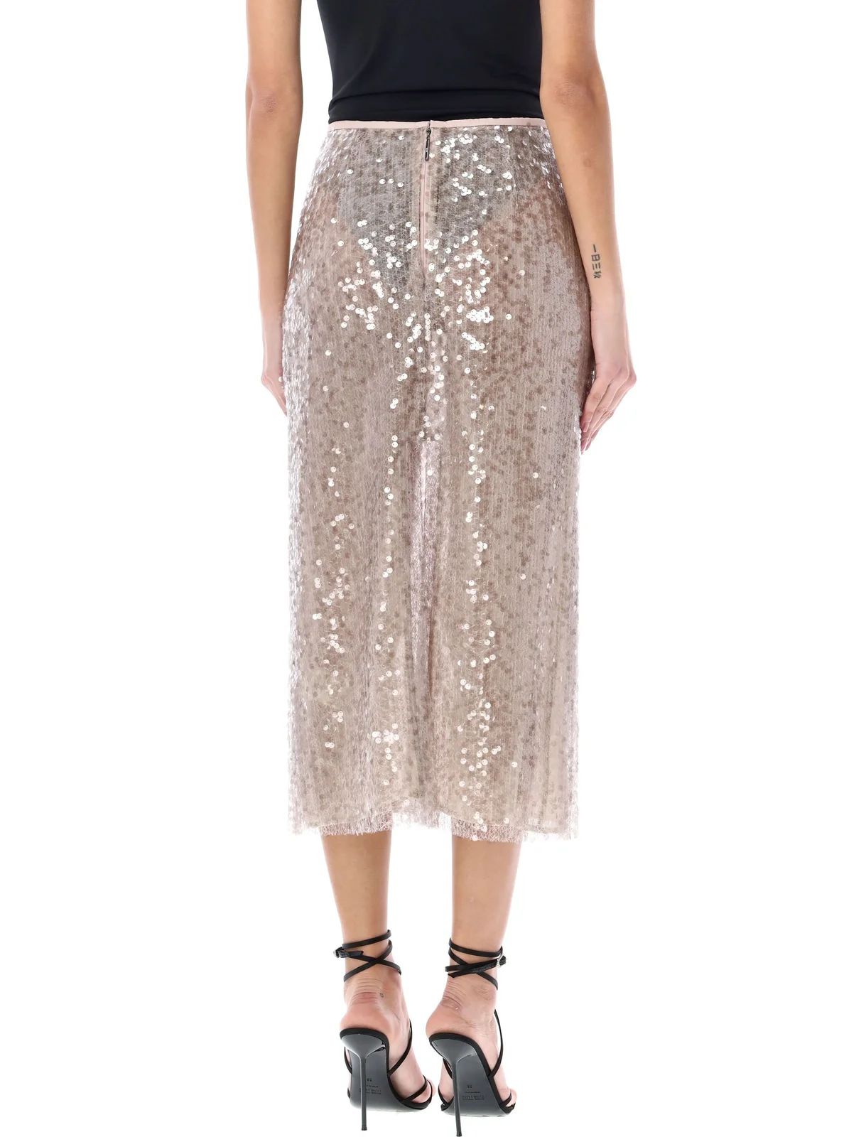 MSGM Sequin-Embellished High-Waiat Midi Skirt | Cettire Global