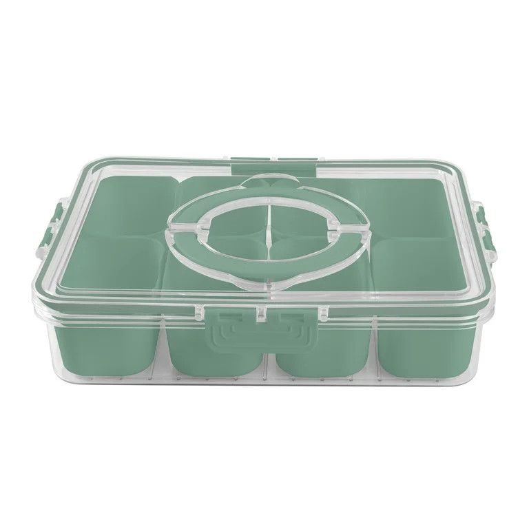 Cook With Color 8-Compartment Snackle Box, Charcuterie Container, Divided Serving Tray with Lid &... | Walmart (US)