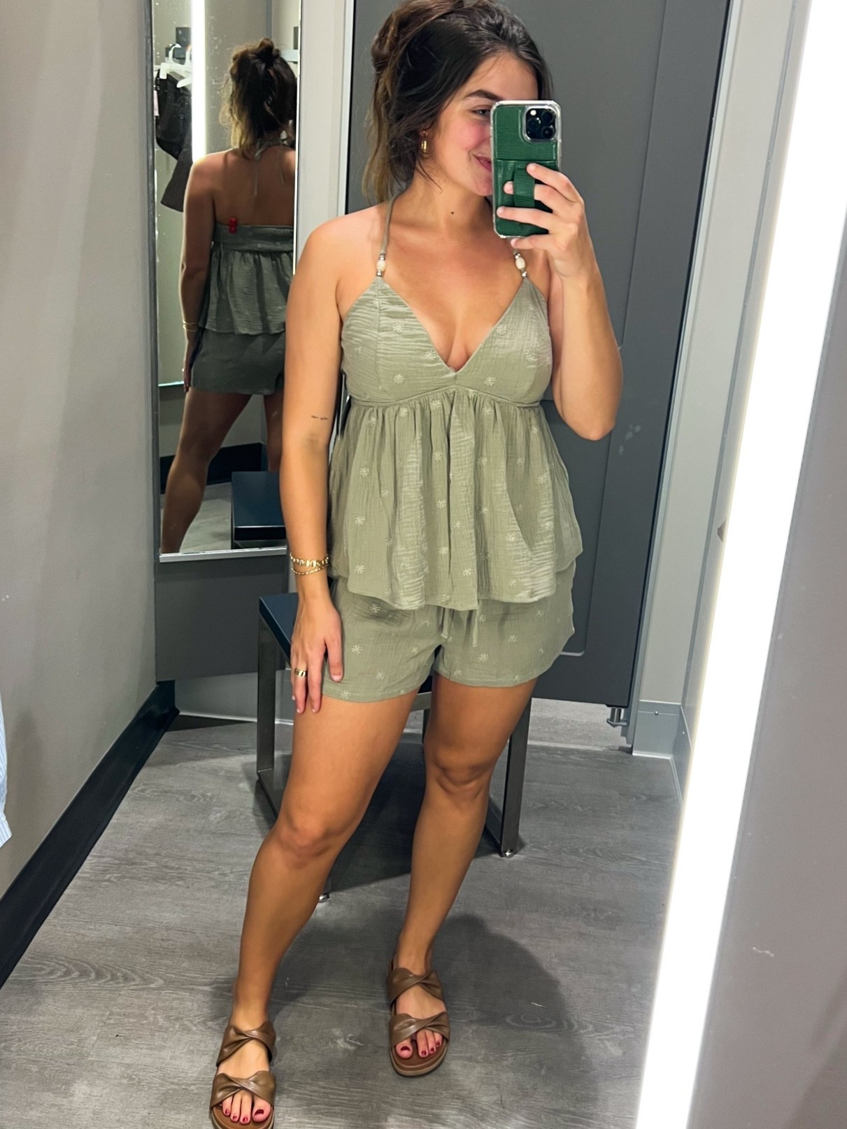 Lovin’ the green in this beachy set at Target! Cotton, comfy, and light-weight! 🌴

I’m 5’4 and wearing M top and S bottom in green set. (I would say the only difference is the M felt roomier in the bust)! 

Available in brown, green, and *newly added* cream!!! Set pieces sold separately. 
@Target #targetfinds #targettryon #targetsummer #summerset #beach #beachoutfit #summeroutfit #vacationoutfit #cottonset

#LTKdayinmylife #LTKootd #LTKTravel