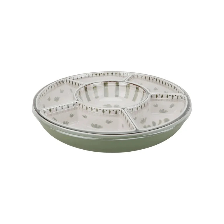 Better Homes & Gardens Bamboo Melamine Chip and Dip Tray, Green | Walmart (US)