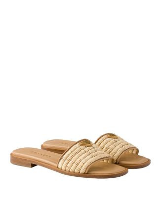 Leather Slides With Crochet Details | Bloomingdale's (US)