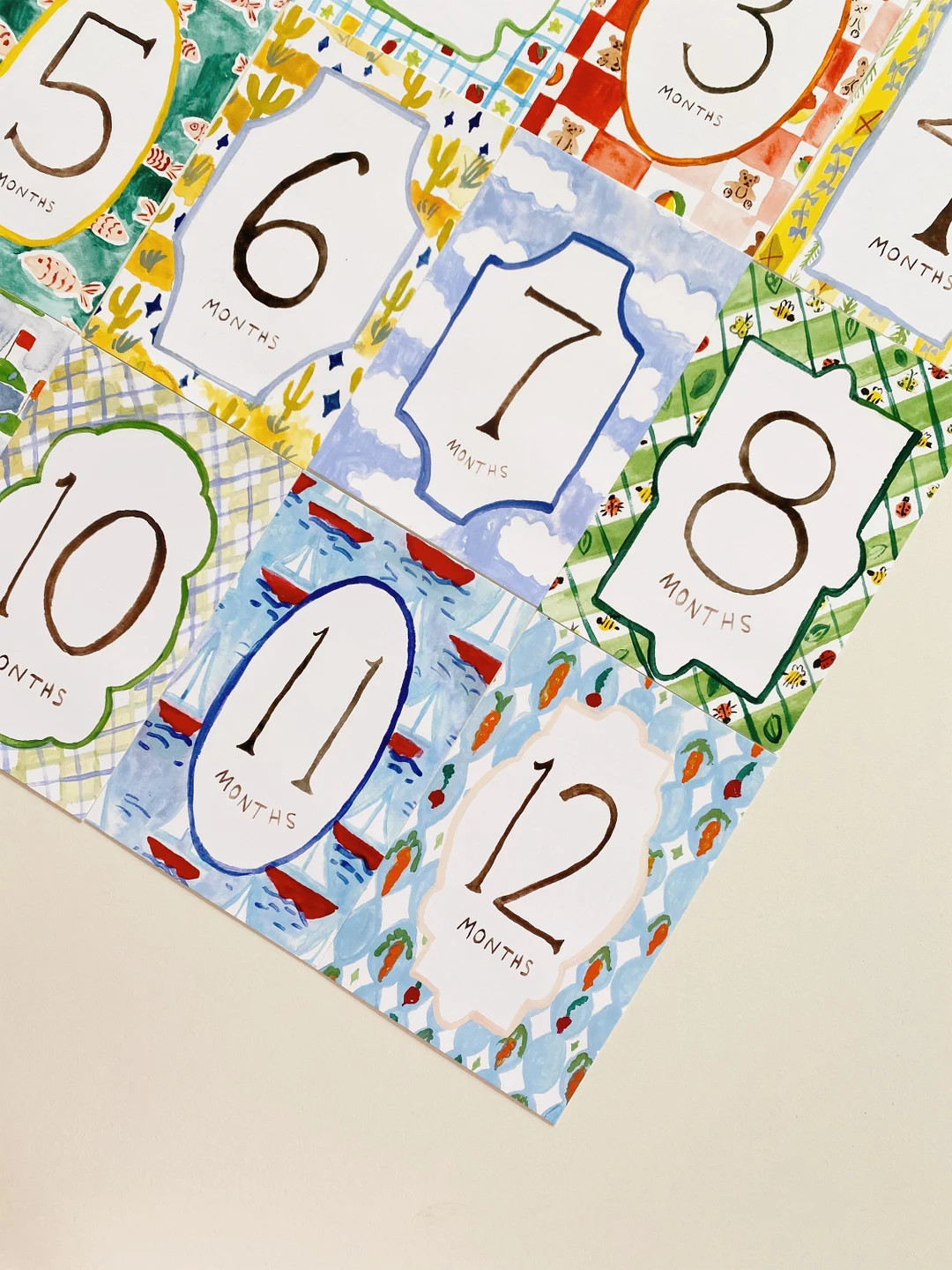 Rustic Painted Baby Milestone Marker Cards - Etsy | Etsy (US)