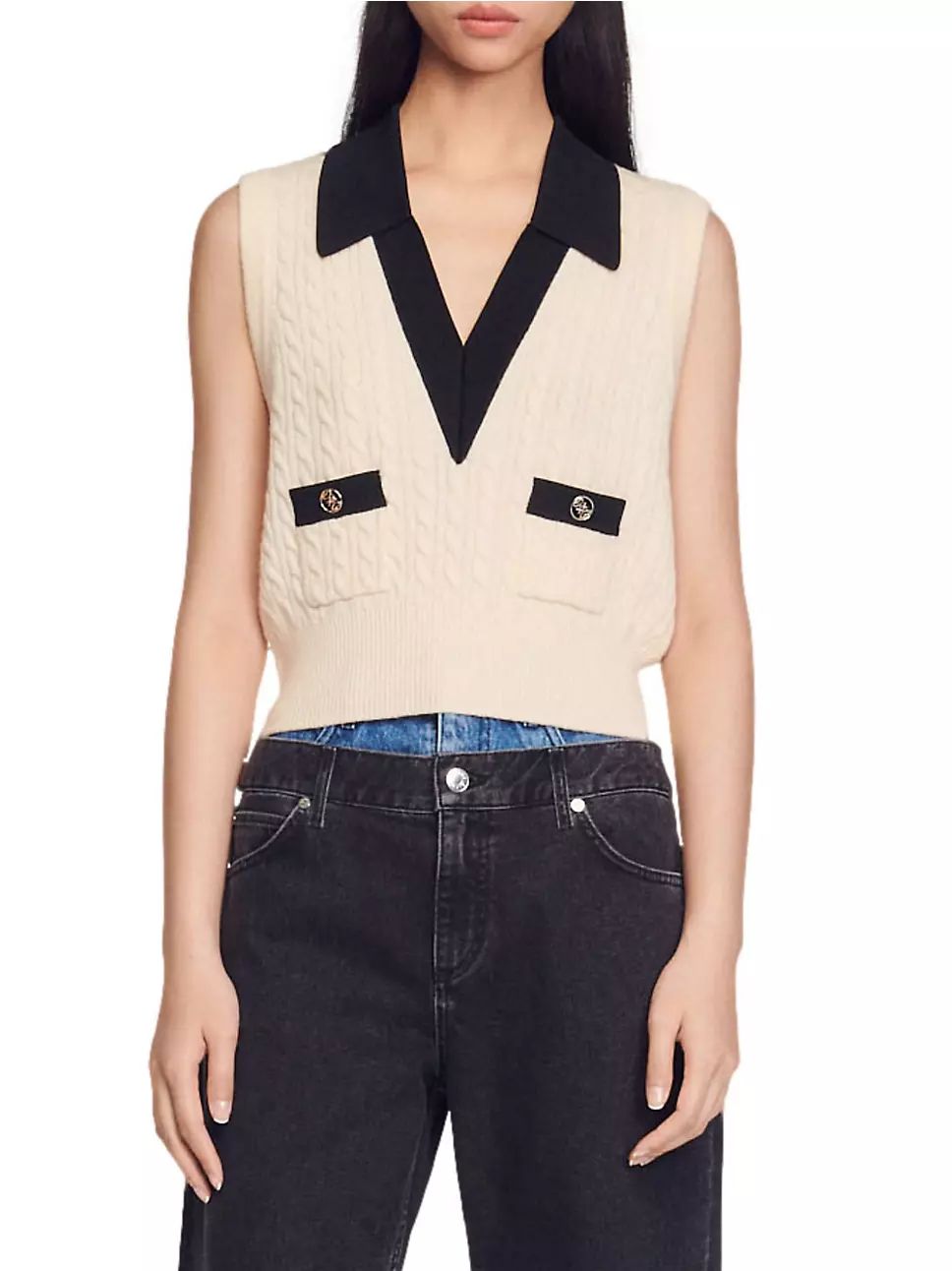 Suzy Sleeveless Cable Knit Sweater | Saks Fifth Avenue