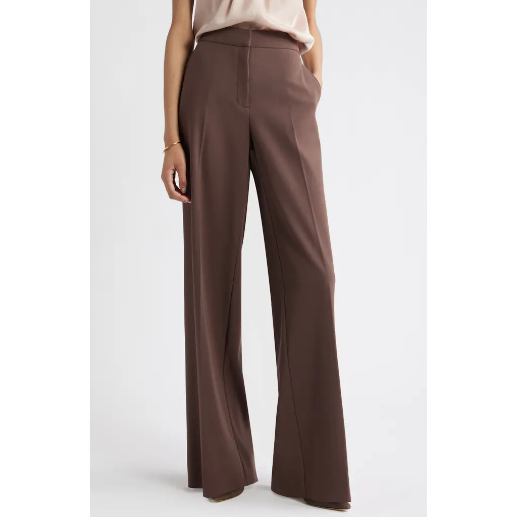 Nordstrom The Lennox Wide Leg Trousers in Brown Sweet at Nordstrom, Size 8 | Nordstrom