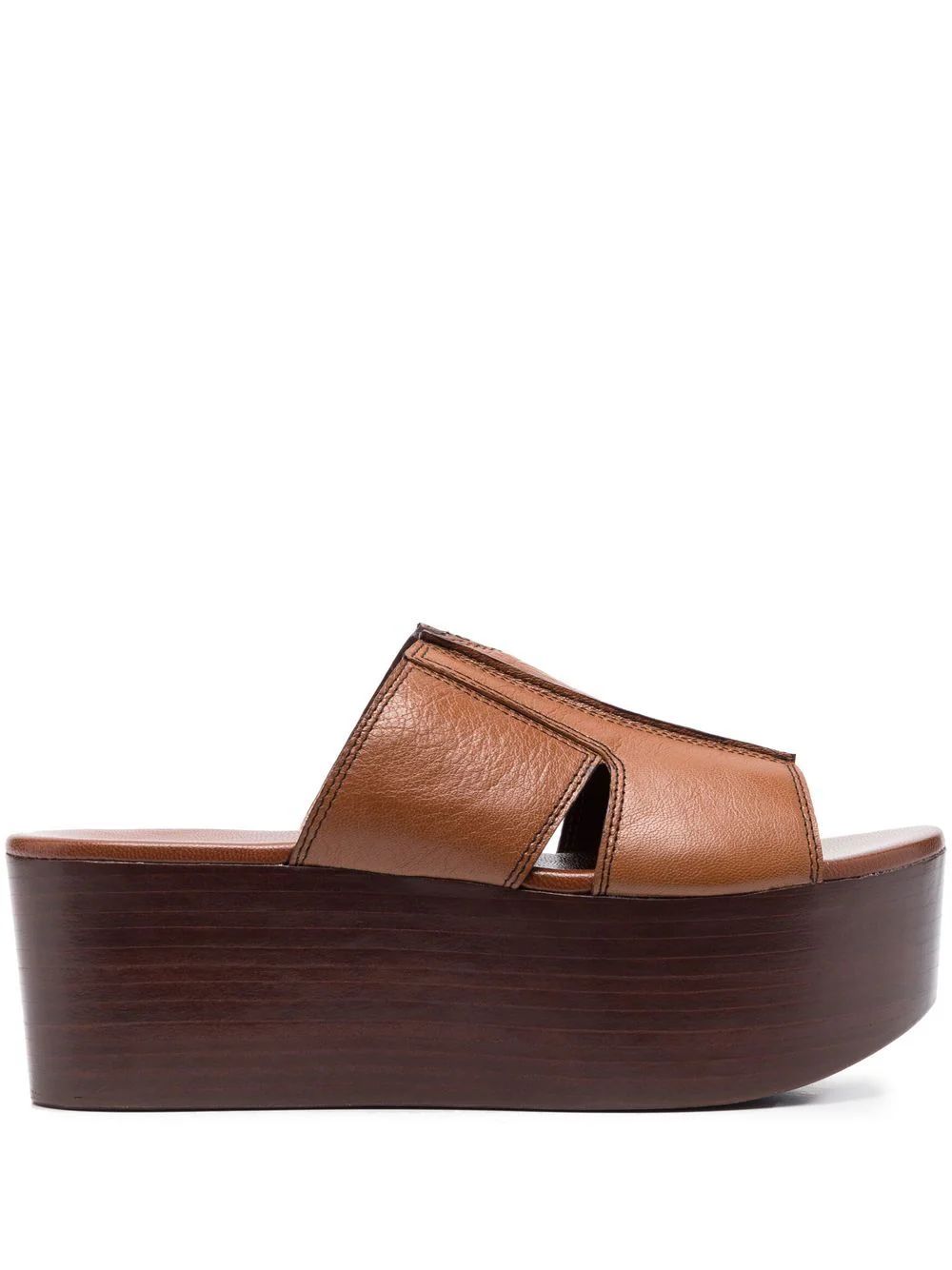 See By Chloé Leather 60mm Platform Sandals - Farfetch | Farfetch Global