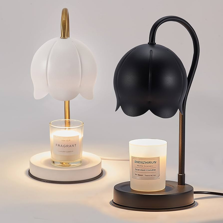 Tesrago Candle Warmer Lamp with Flower Lamp Shade, Stepless Dimmable Top Candle Warmer, 2 Bulbs i... | Amazon (US)