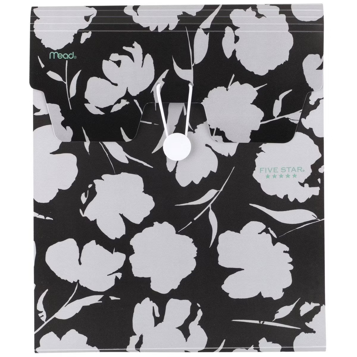 Five Star 7pkt Large Vertical Expanding File Floral Black: Polypropylene File Organizer, 1 Year W... | Target