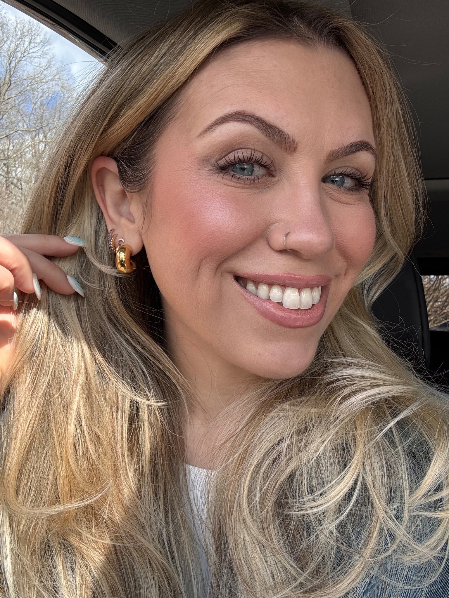 super chic gold hoop earrings, such a great gift for someone too 

 #LTKootd #LTKSeasonal #LTKOver40