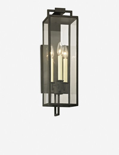 Judy Indoor/Outdoor Wall Sconce, Forged Iron | Lulu and Georgia 