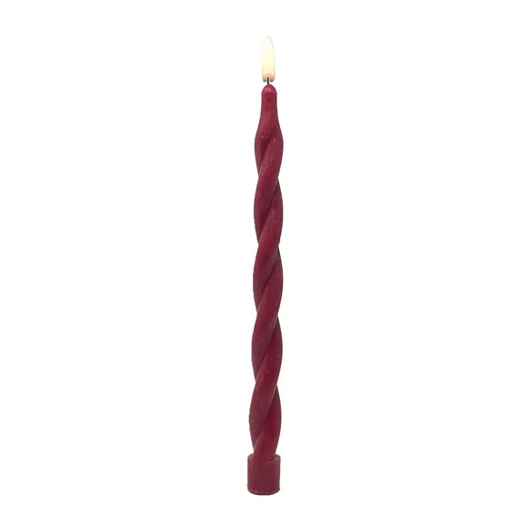Mainstays Paraffin Wax 10" Twist Taper Candle, Unscented, Red | Walmart (US)