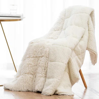 Cream Weighted Blanket - Luxurious Plush, Durable, All-Season Comfort For Home | Wayfair North America