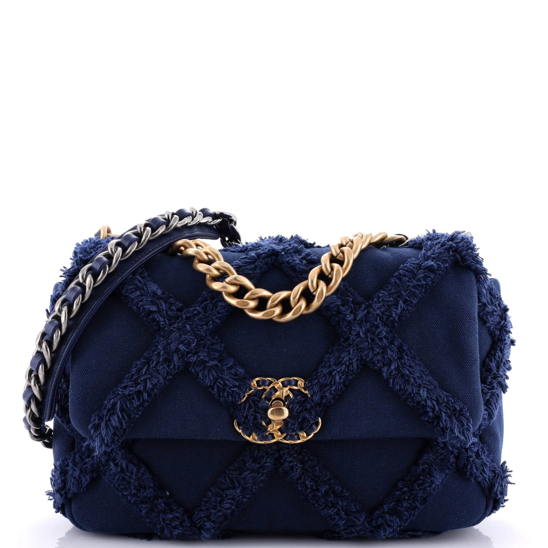 19 Flap Bag Fringe Quilted Cotton Canvas Medium | Shop Simon