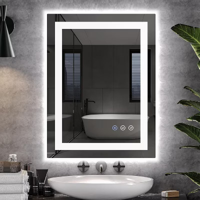 LED Bathroom Mirror 24x32 Inches, Black Frame with Front/Back Lights, 3 Color Temperatures, Anti-Fog, Wall Mounted Vanity Mirror | Target