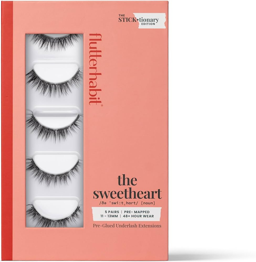 FlutterHabit STICKtionary Sweetheart Self Adhesive Eyelashes Kit, Pre Glued Underlash Strips for ... | Amazon (US)