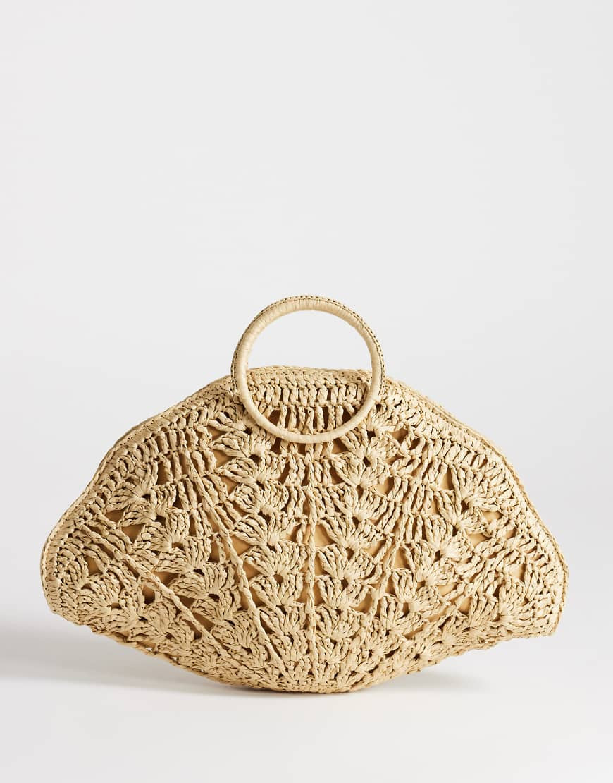 Topshop Shelly weave shell small grab bag in natural-Neutral | ASOS (Global)