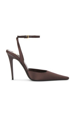 Saint Laurent Cabourg Pump in Black Brown | FWRD | FWRD 