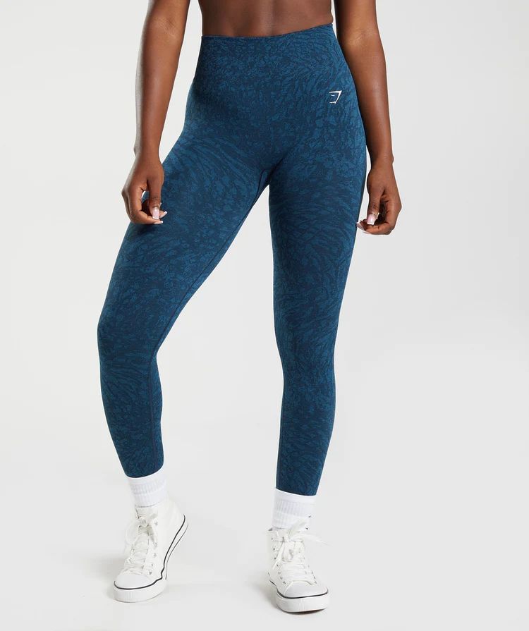 Gymshark Adapt Animal Seamless Leggings - Wild | Navy | Gymshark US