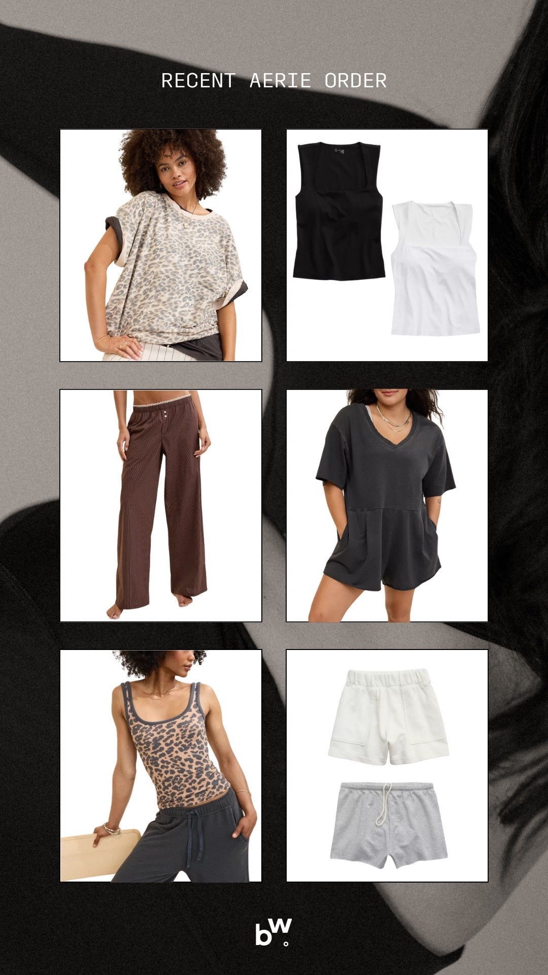 What I ordered from Aerie! Sizing: 
-Shorts: XL
-Romper: XL
-Leopard T-Shirt & Tank: XL
-Square Neck Tanks: XL
-Pants: XL


Women’s fashion, summer fashion, summer style, summer outfits, summer outfit inspo, summer ootd, loungewear, aerie, aerie fashion, midsize fashion, midsize style 



#LTKSeasonal #LTKMidsize #LTKStyleTip