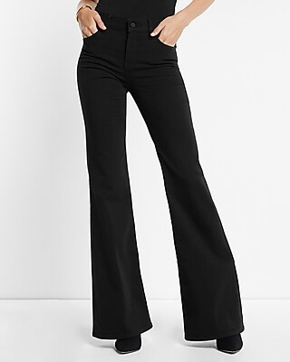 Mid Rise Black 70s Flare Jeans | Express