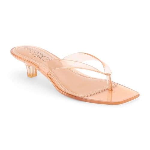 Amazon.com | Coconuts by Matisse Margo Jelly Kitten Heel Sandal, Natural, 9 | Heeled Sandals | Amazon (US)