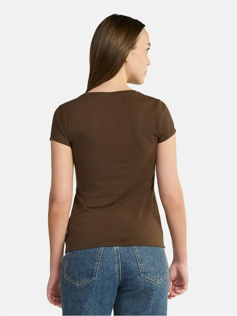 No Boundaries Crew Neck Tee with Short Sleeves, 1 or 3-Pack, Women’s | Walmart (US)