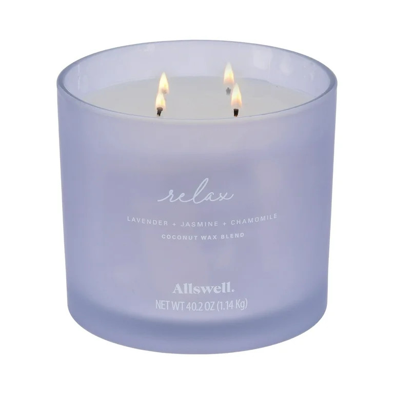 Allswell Relax (Lavender + Jasmine + Chamomile) Scented 4-Wick Spa Jar Candle 40.2oz. | Walmart (US)
