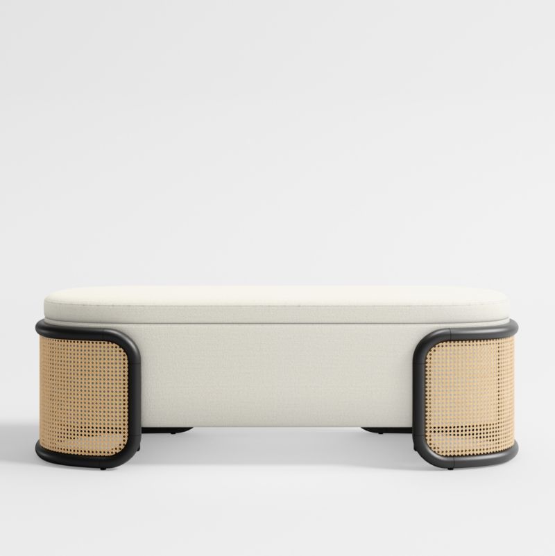 Anaise Cane Storage Bench + Reviews | Crate & Barrel | Crate & Barrel