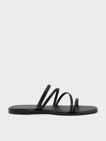 lliana Strappy Slide Sandals
 - Black | Charles & Keith UK