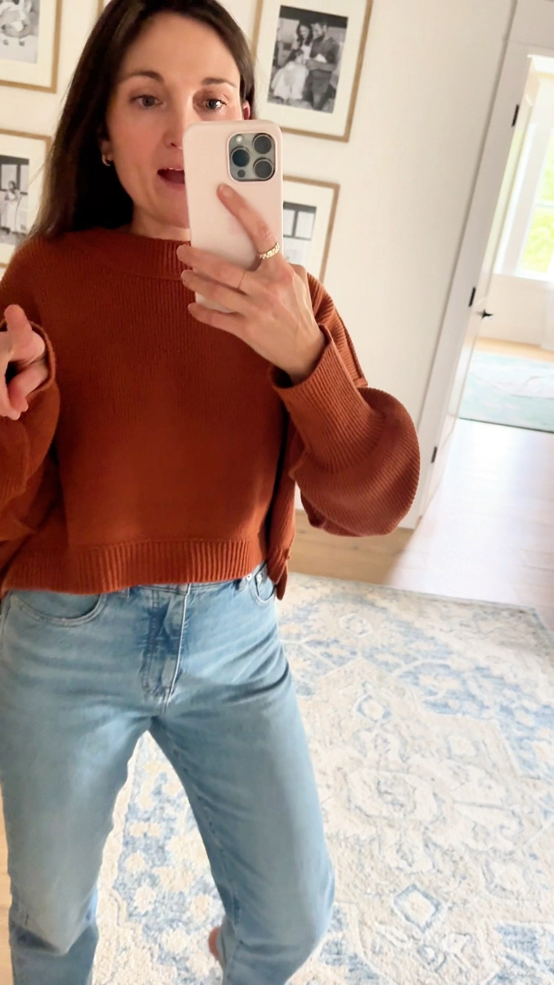 Fall vibes work from
Home outfit. The 90s straight jeans from Madewell are so comfy and I looove this pullover from Free People. I have it in 3 colors now. 🙈 Wearing a small. 

#LTKSeasonal