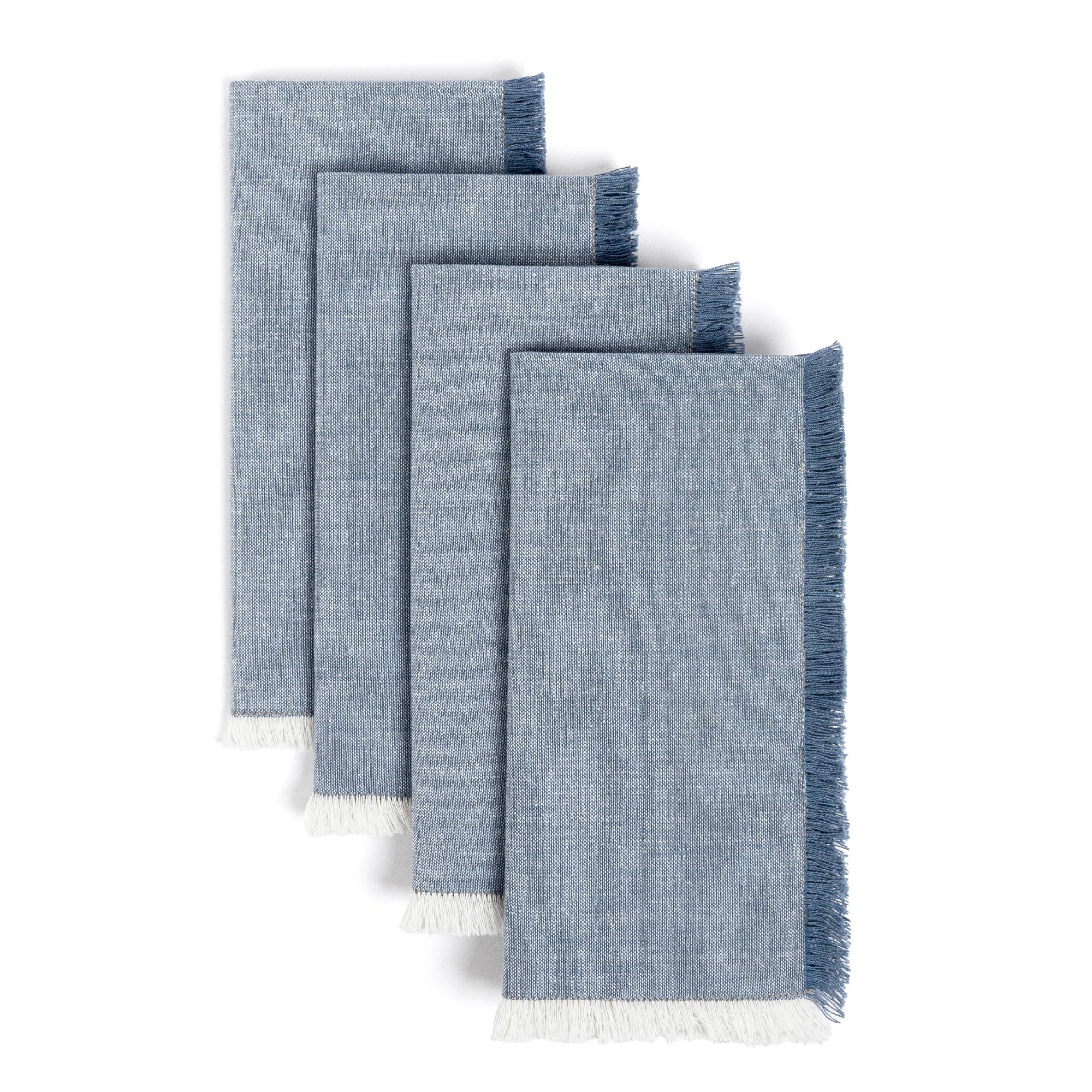 over&back Woven Frayed Chambray Napkins, Set of 4 | Wayfair North America