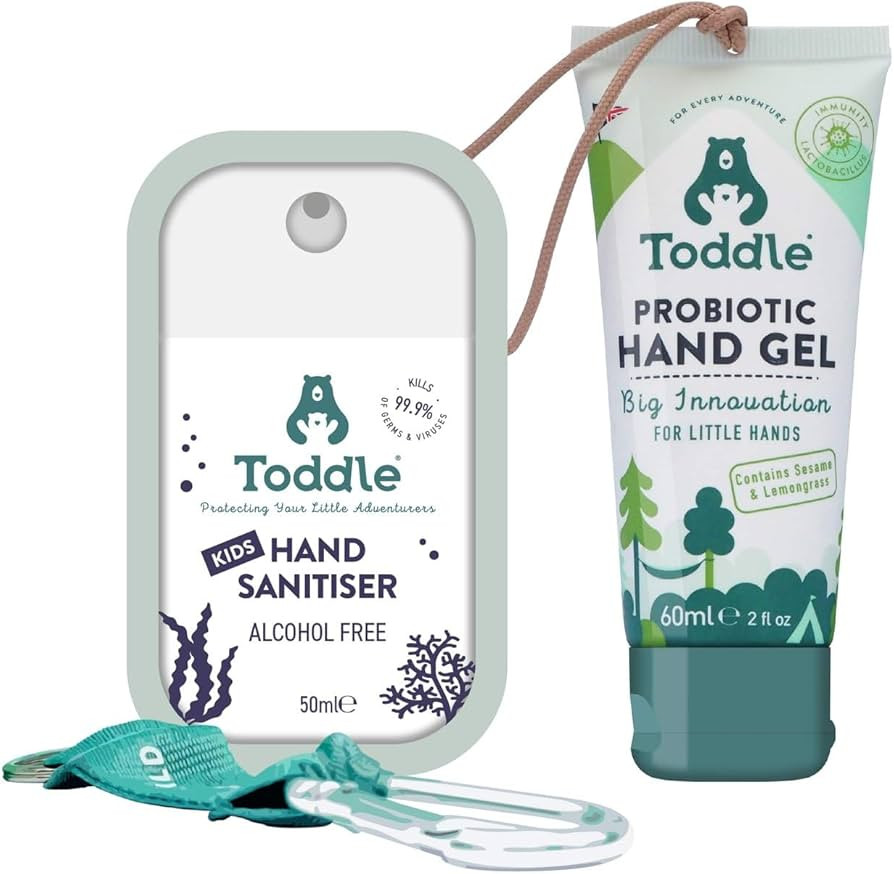 Toddle Kids Hand Sanitiser Set - Alcohol Free Sanitizer and Probiotic Hand Gel - Travel Essential... | Amazon (UK)