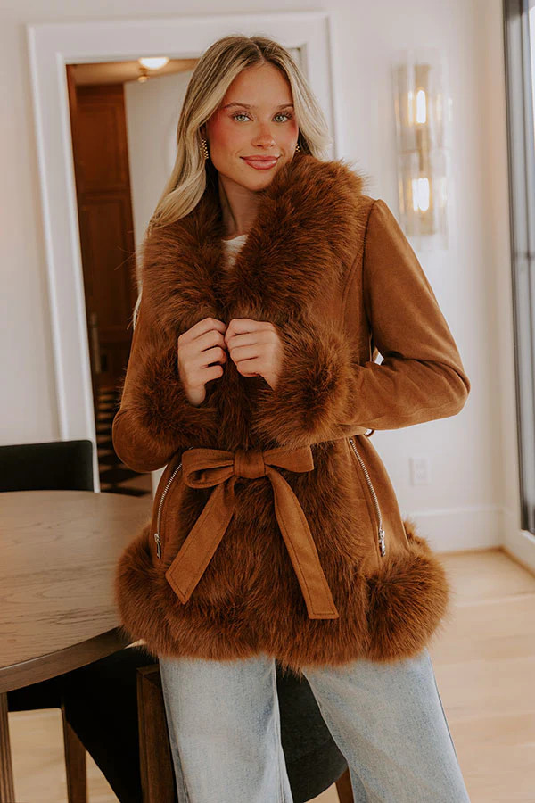 Weekend in London Faux Suede Coat | Impressions Online Boutique