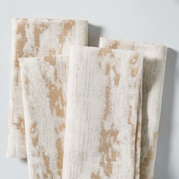 Bark Textured Jacquard Napkins (Set of 4) | West Elm (US)