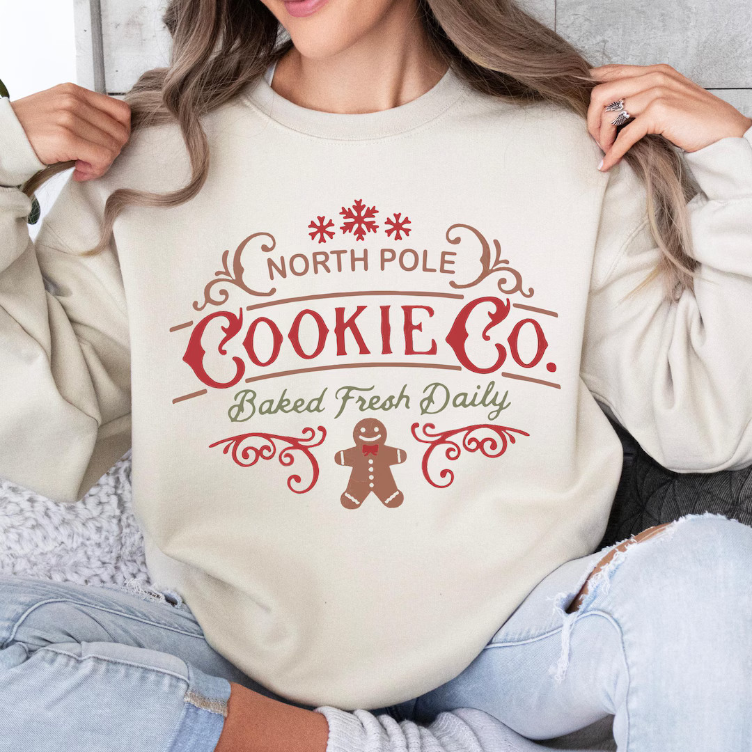 North Pole Cookie Co. Christmas Sweatshirt, Family Matching Xmas - Etsy | Etsy (US)