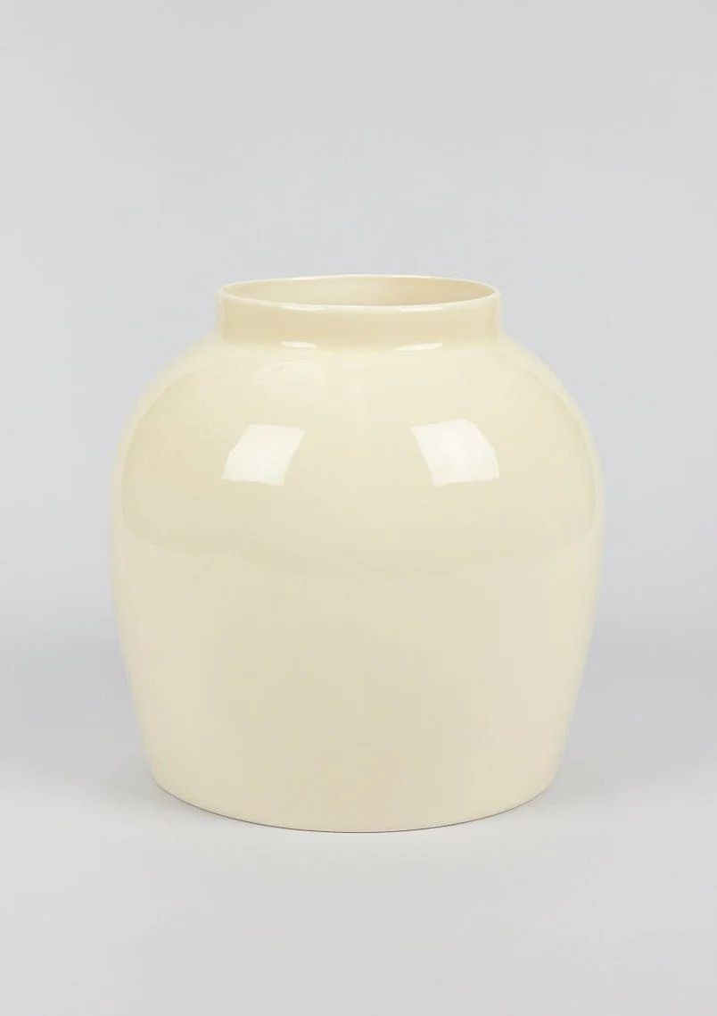 Afloral Large Cream Glossy Ceramic Vase - 10.5 | Afloral