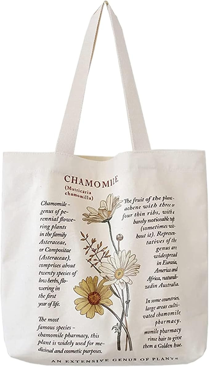 BROADREAM Canvas Tote Bag Aesthetic Shoulder Bag with Zippers and Interior Pocket | Amazon (US)