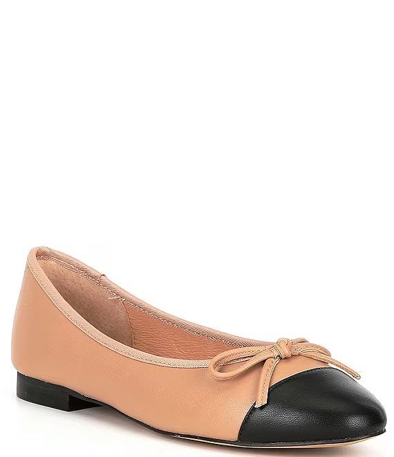 Ellison Leather Cap Toe Bow Ballet Flats | Dillard's