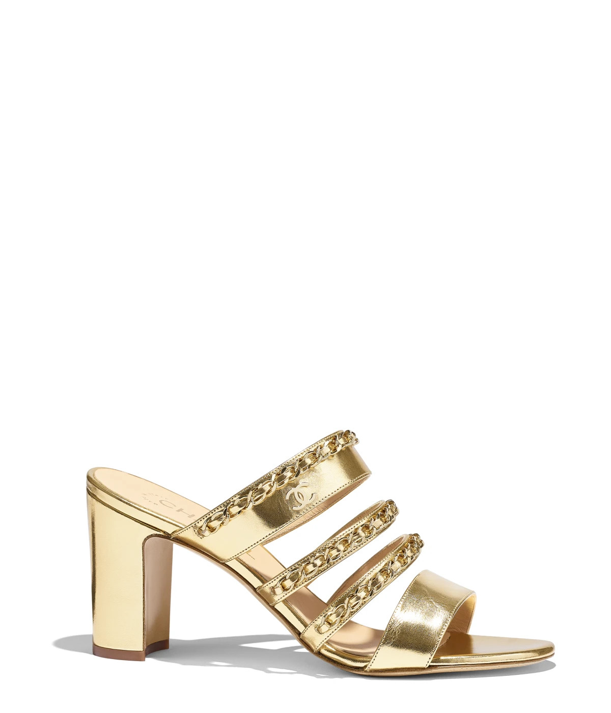 Mules, laminiertes lammleder, goldfarben - CHANEL | Chanel, Inc. (US)